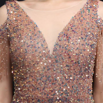 Illusion Beaded Formal Dress