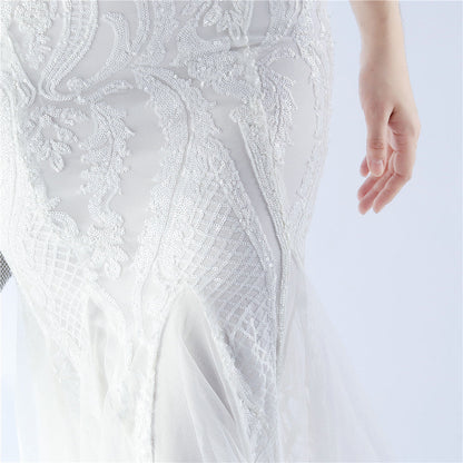 Mesh Sequined Formal Dress