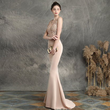 Handmade Applique Beaded Formal Dress