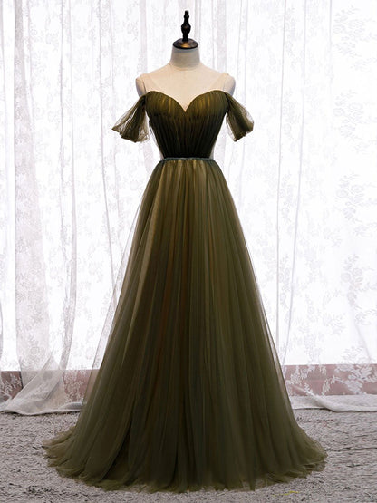 tulle green Maxi dress