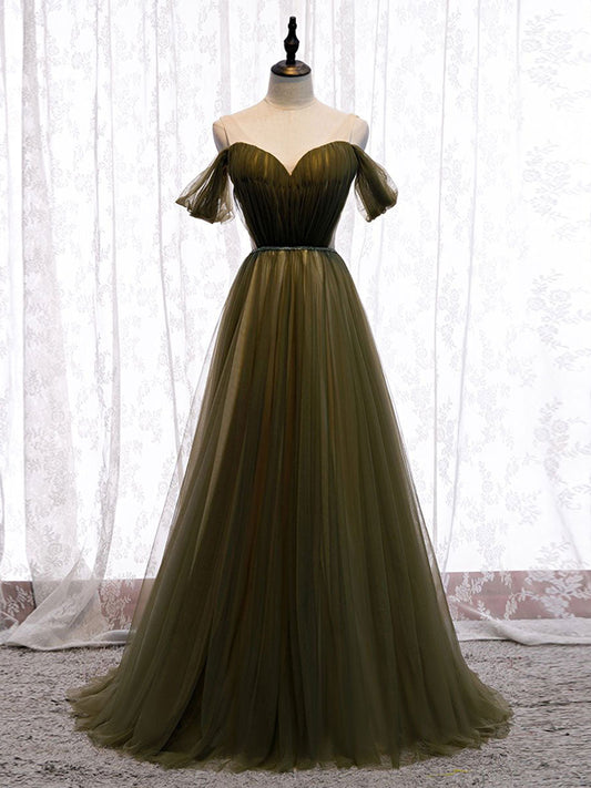 tulle green Maxi dress