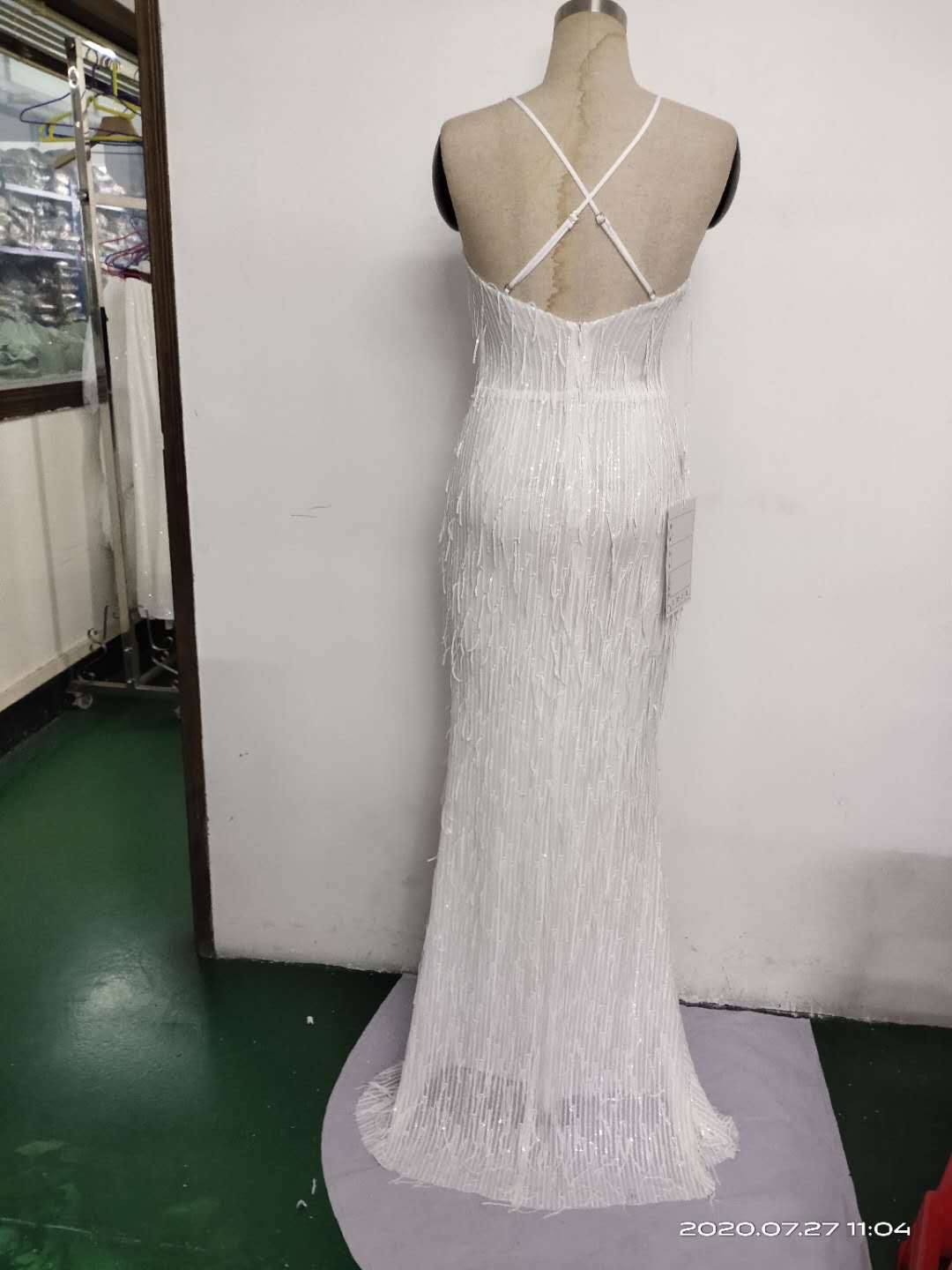 Silk Thread Fringe Beaded Formal Dresses