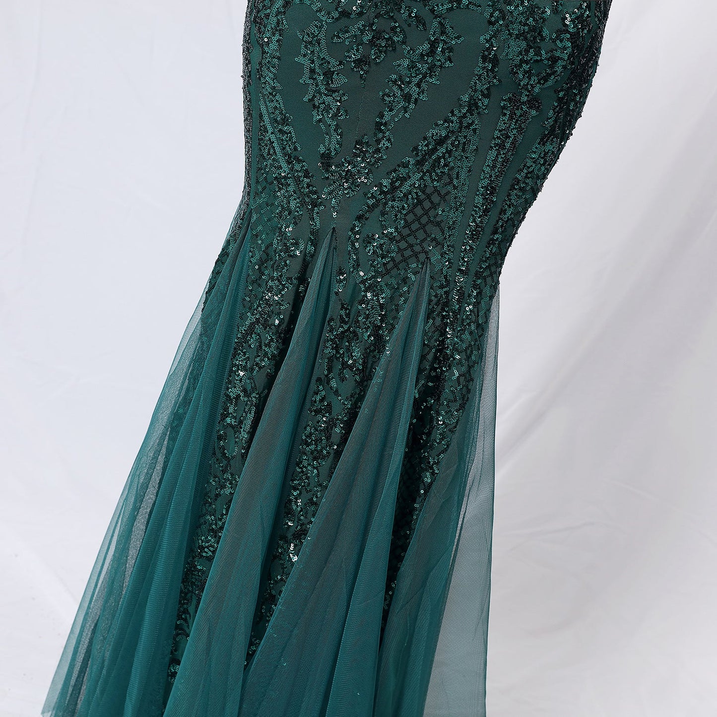 One Shoulder Beaded Formal Dress