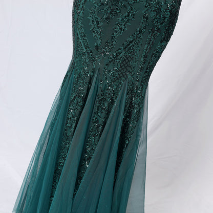 One Shoulder Beaded Formal Dress