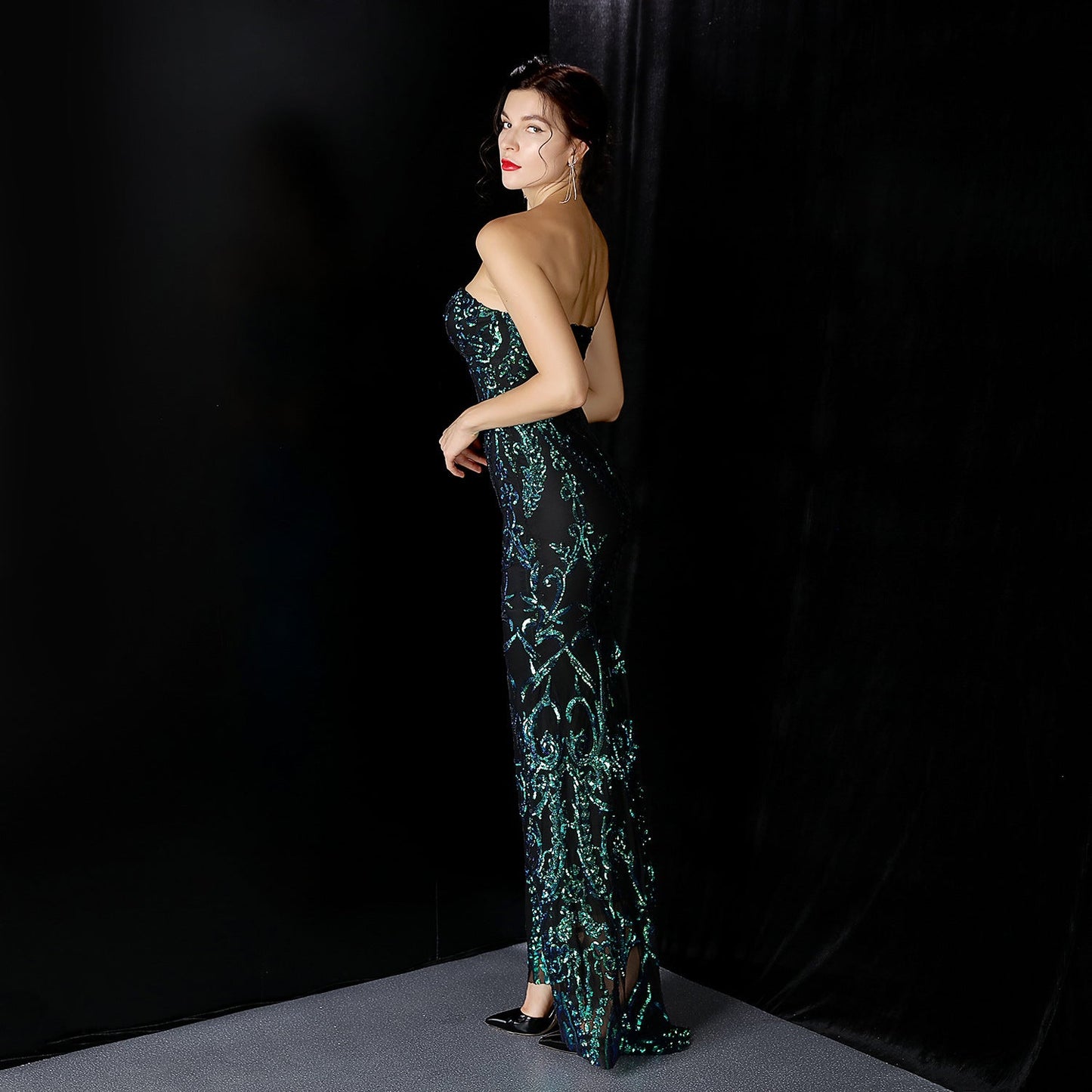 Sequined Formal Dresses with Short Front and Long Back