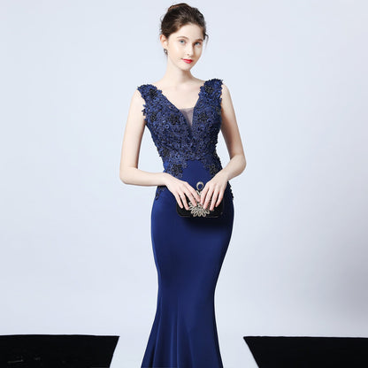 Hand Appliquéd Beaded Formal Dress