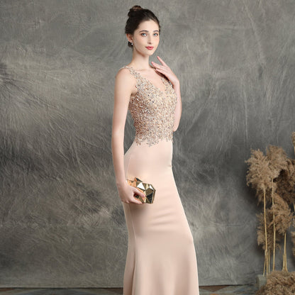 Handmade Applique Beaded Formal Dress