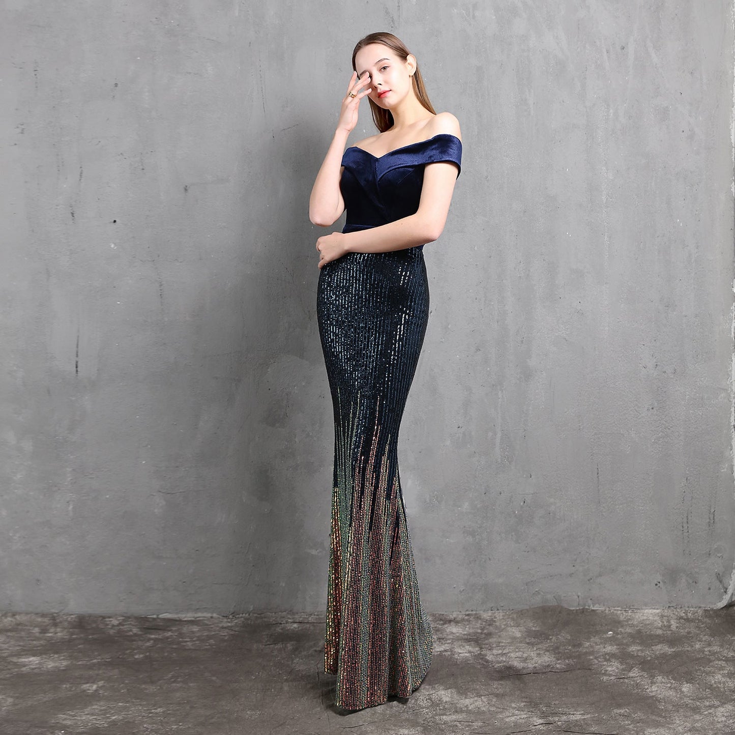 One Shoulder Fishtail Formal Dress