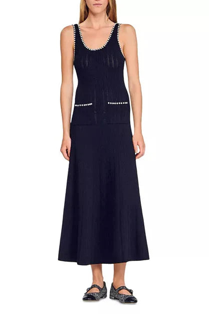 roberta Beaded Maxi Dress in black