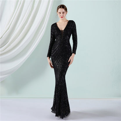 Sequined Fishtail Formal Dress