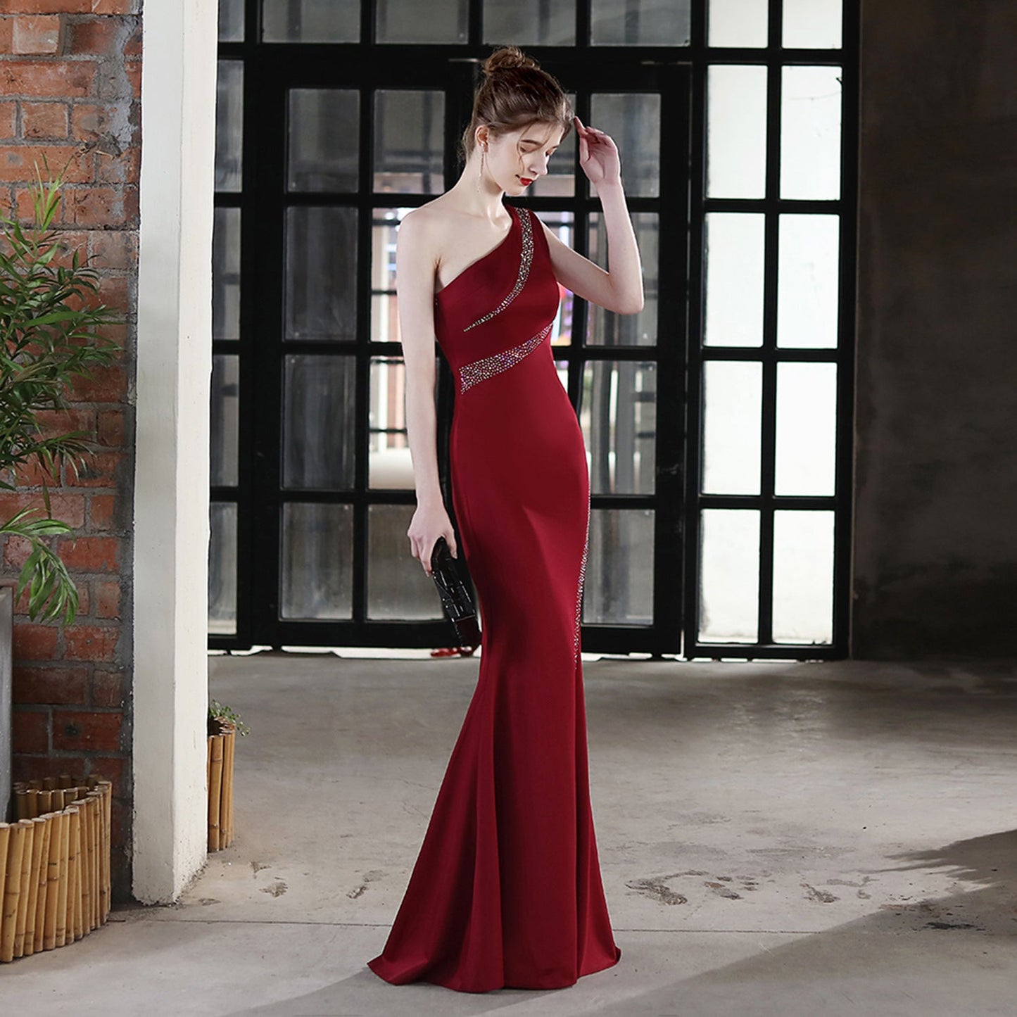 Long One Shoulder Formal Dress
