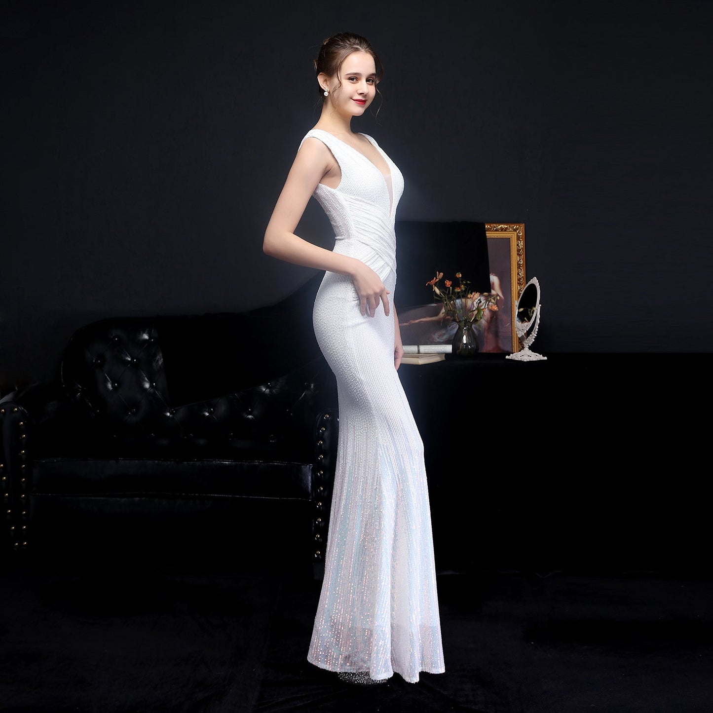 Sleeveless Sequin Formal Dress