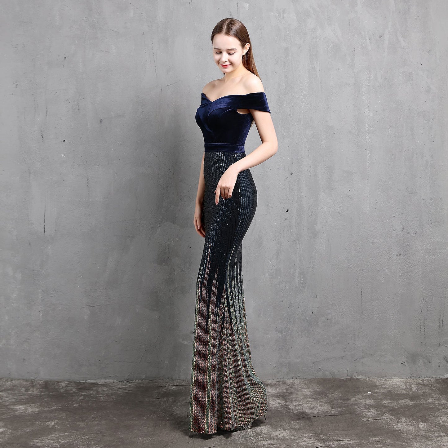 One Shoulder Fishtail Formal Dress