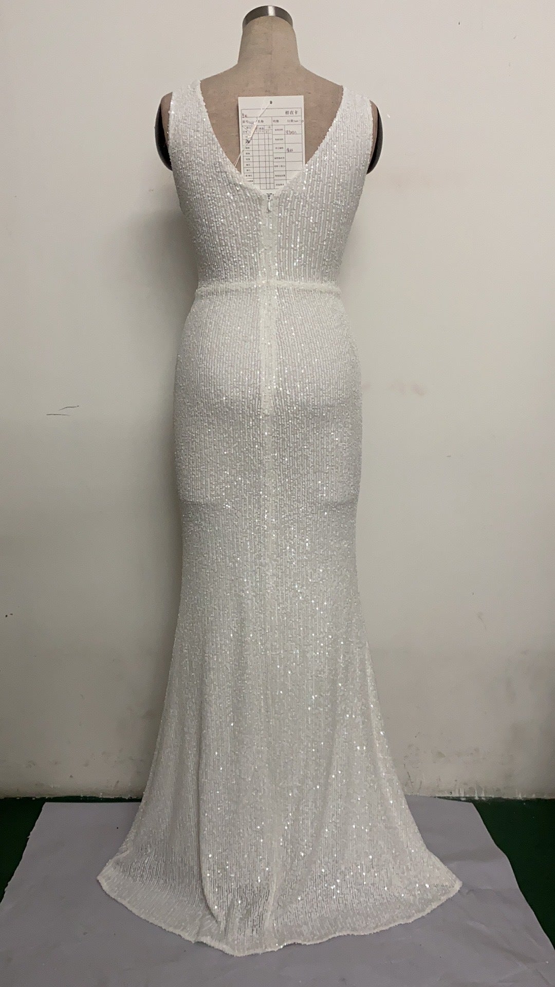 Long Sleeveless Sequin Formal Dress