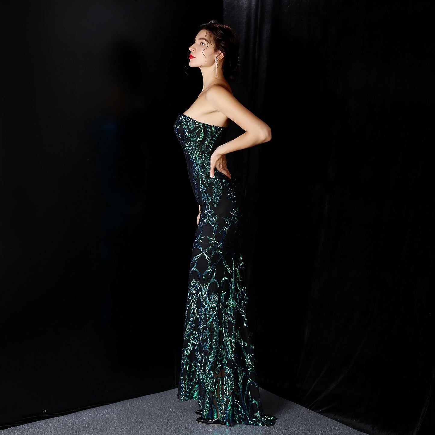 Sequined Formal Dresses with Short Front and Long Back