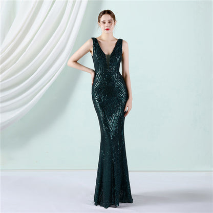 Sleeveless Sequin Formal Dress