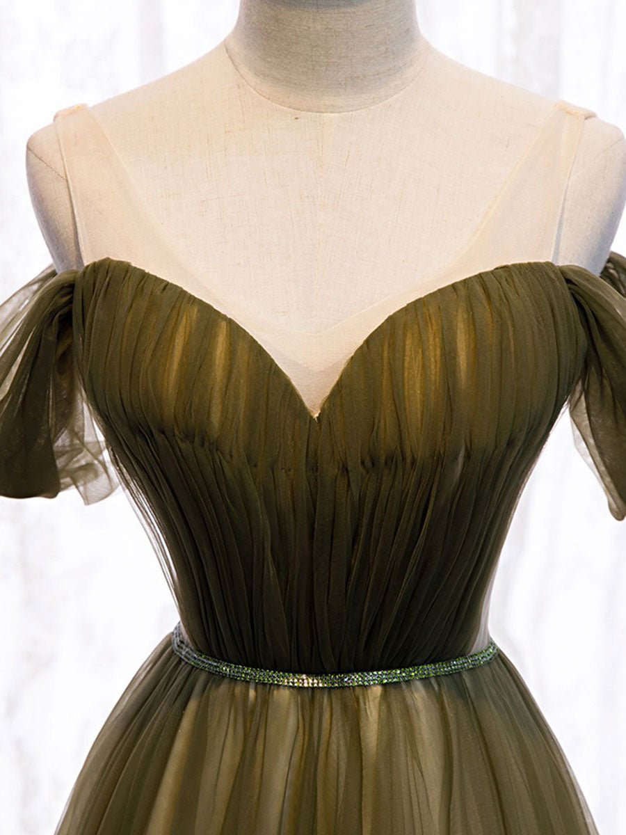 tulle green Maxi dress