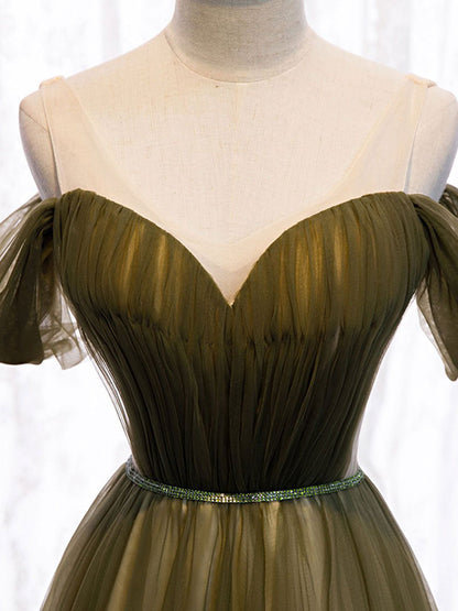 tulle green Maxi dress
