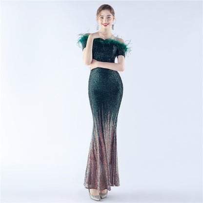 Mireille Off Shoulder High-End Evening Formal Dress