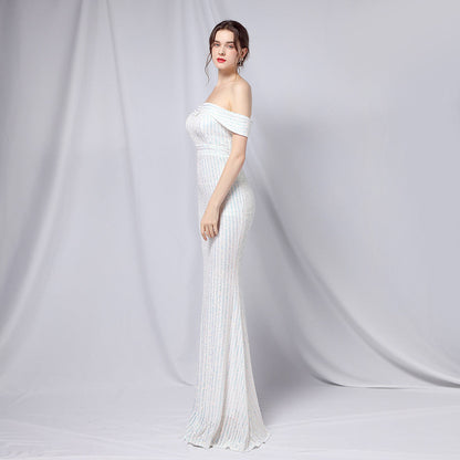 Off The Shoulder Fishtail Formal Dress