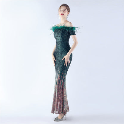 Mireille Off Shoulder High-End Evening Formal Dress