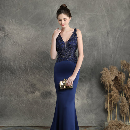 Handmade Applique Beaded Formal Dress
