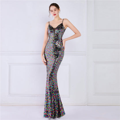 Beaded Position Flower Formal Dress