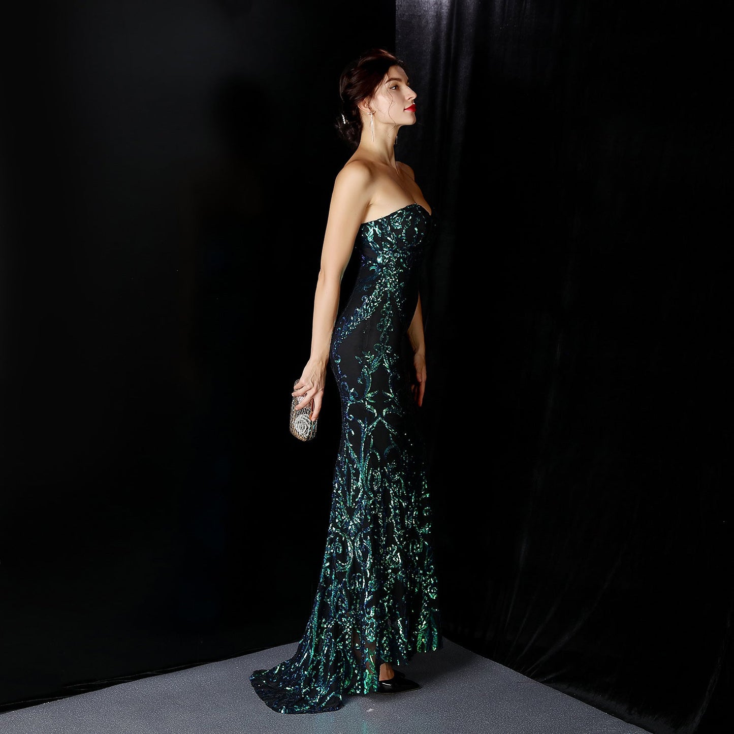 Sequined Formal Dresses with Short Front and Long Back