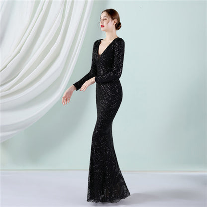 Sequined Fishtail Formal Dress