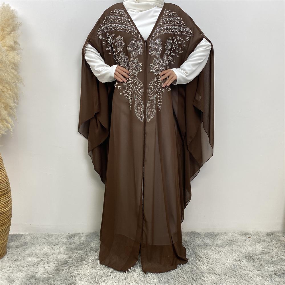 Muslim Rhinestone Cardigan Dress