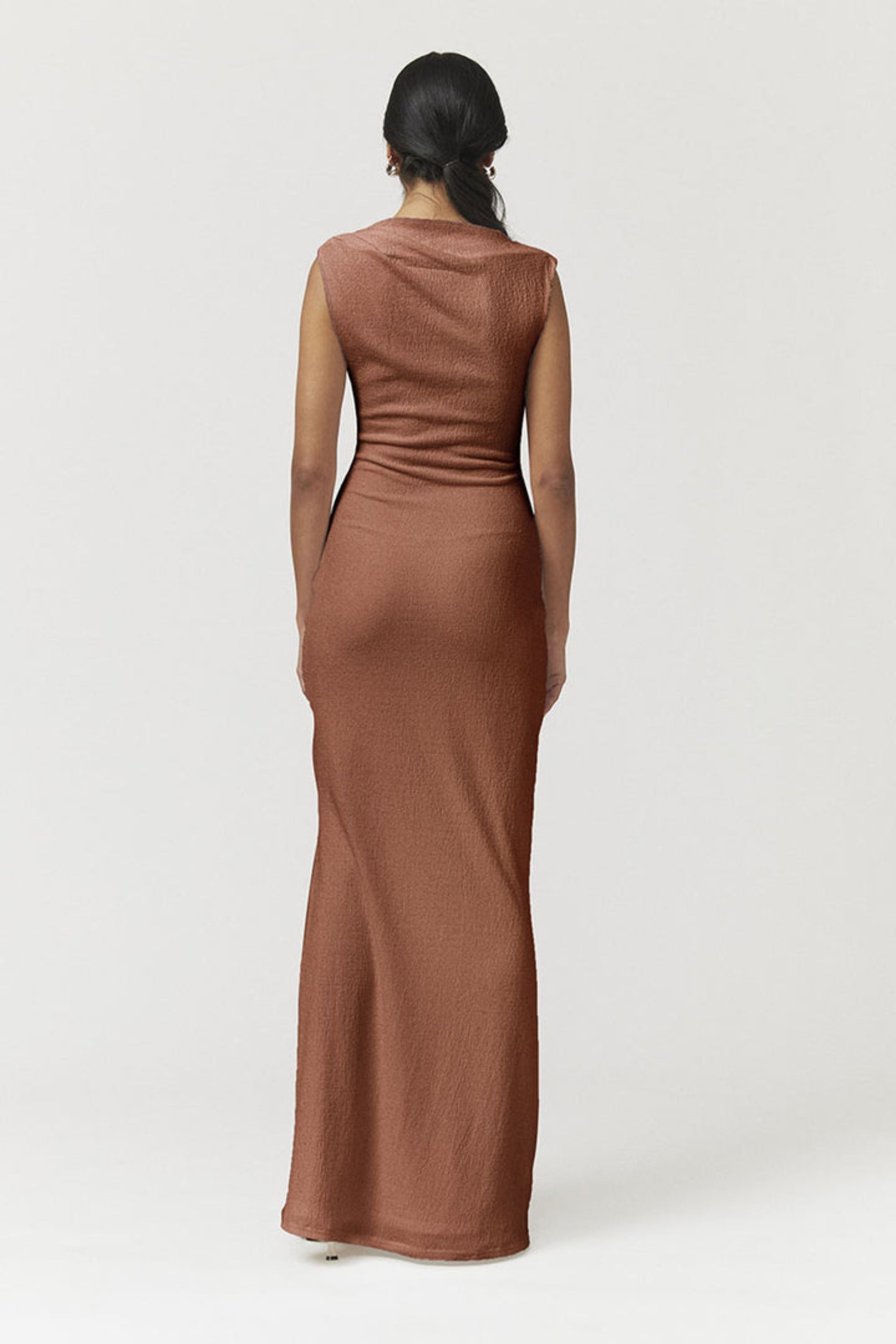 VEGA RUCHED FRONT MIDI DRESS