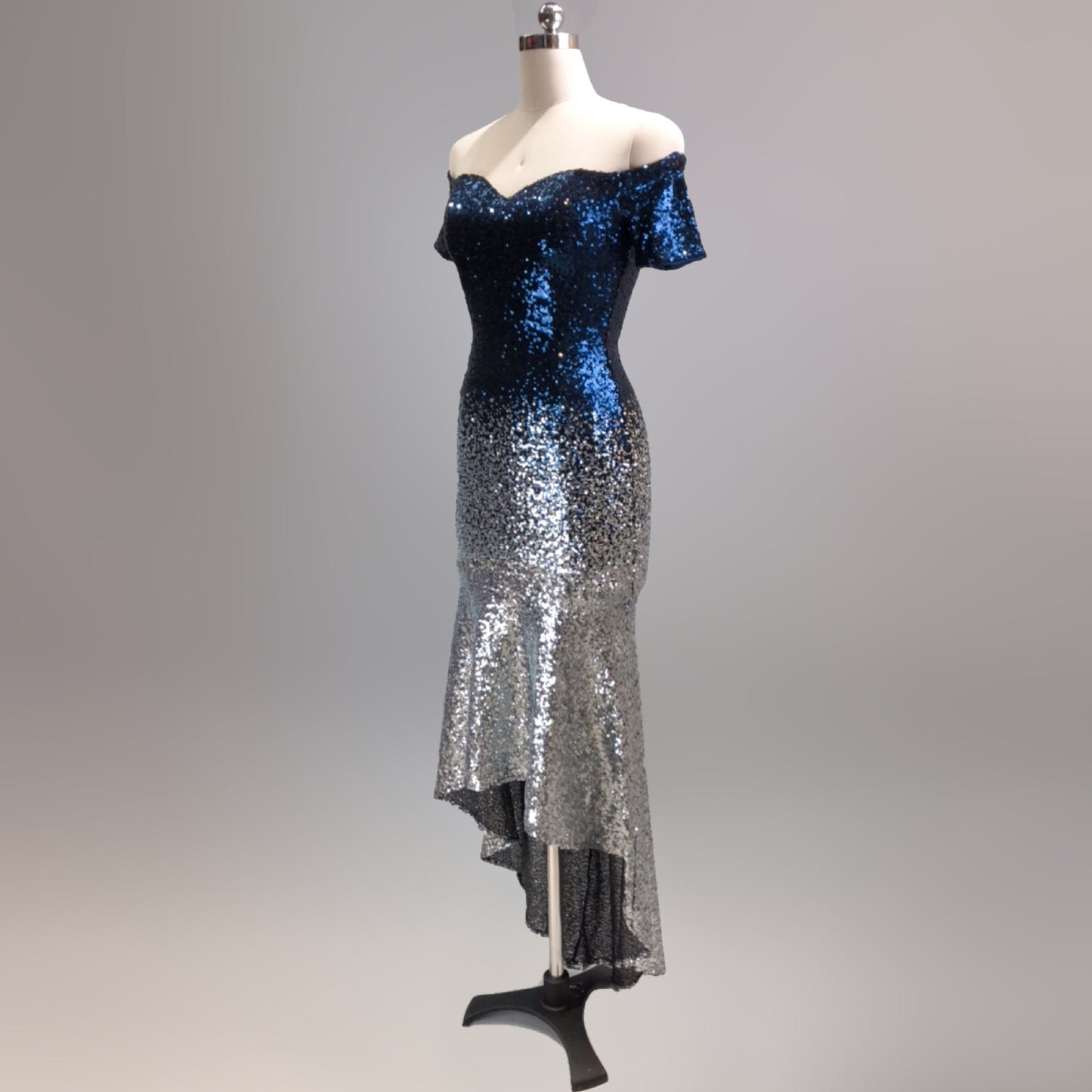 Gradient Beaded Formal Dress