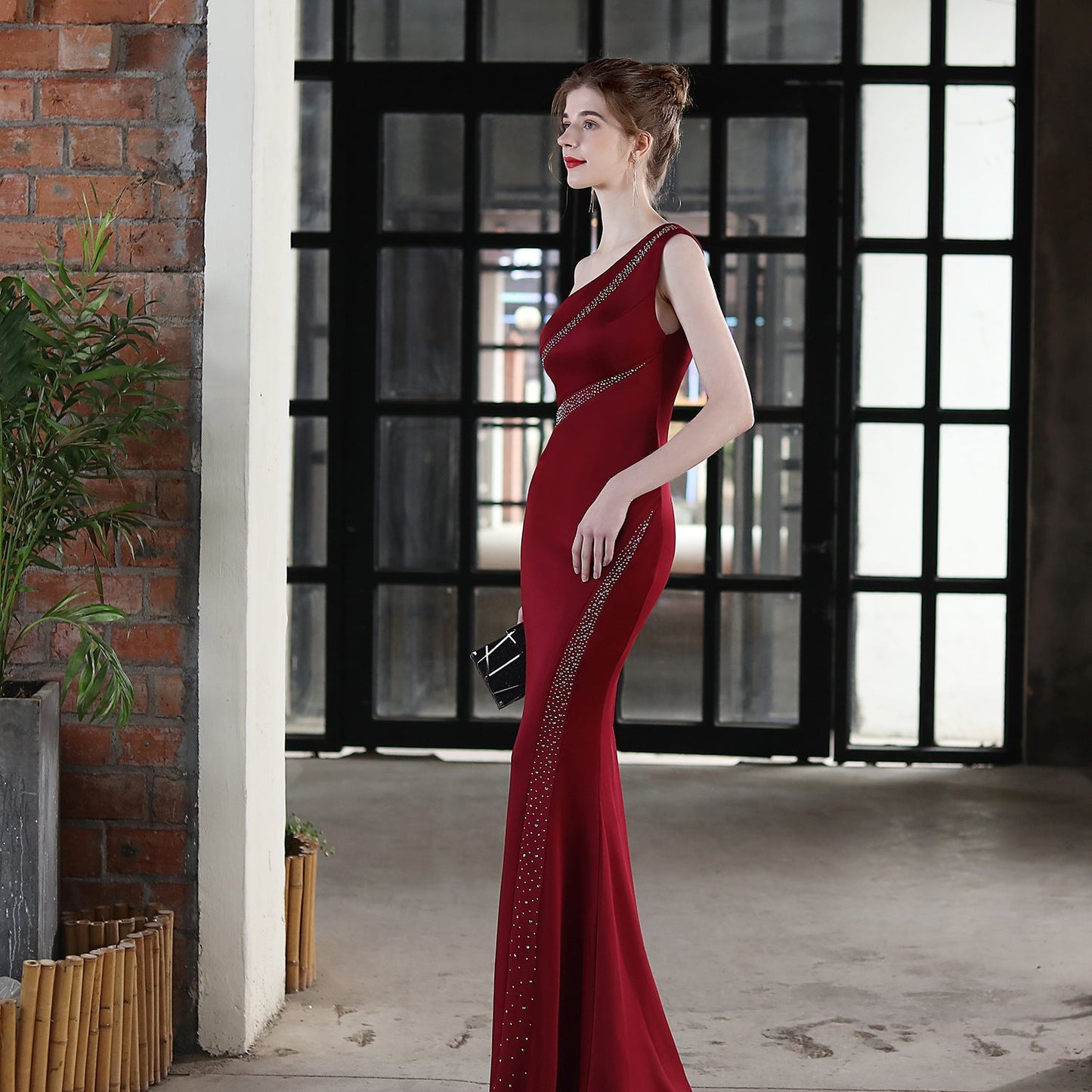 Long One Shoulder Formal Dress