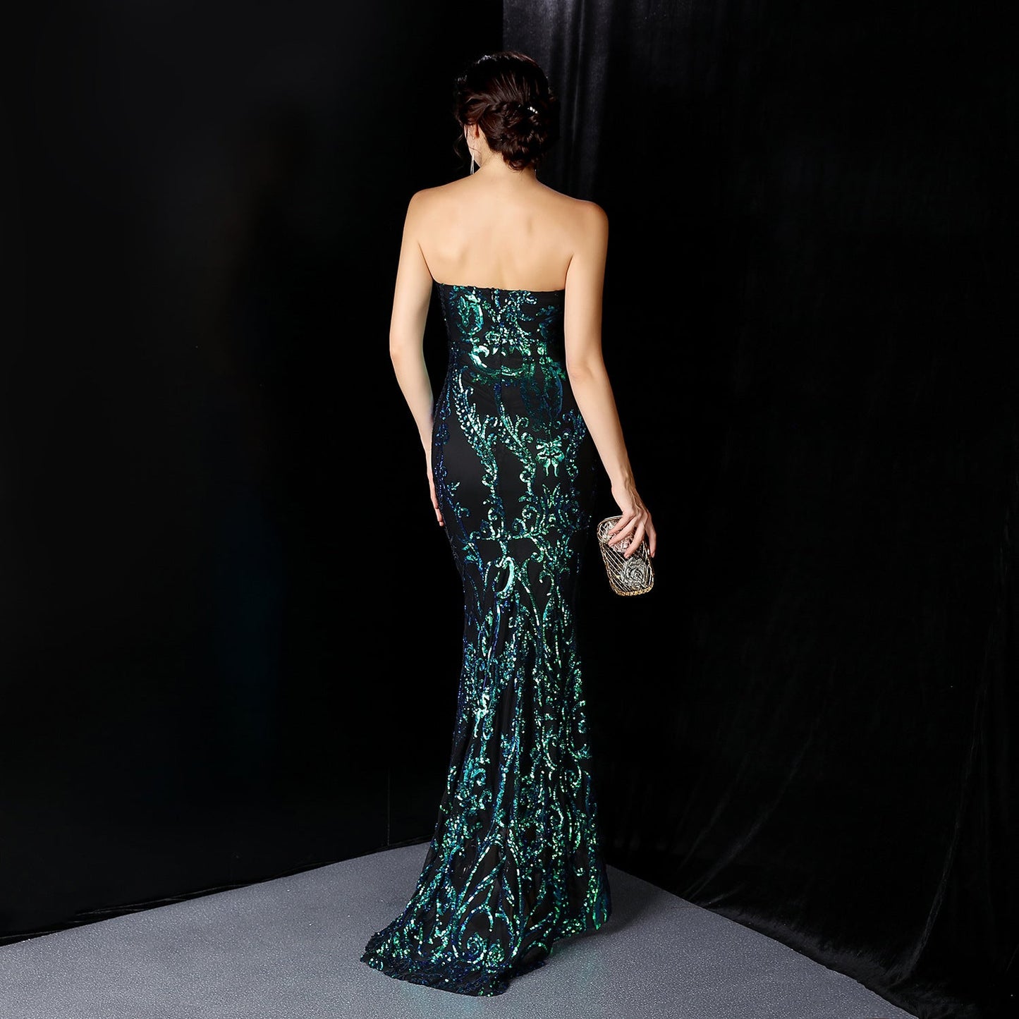Sequined Formal Dresses with Short Front and Long Back