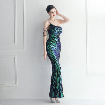 Beaded Sexy Halter Formal Dress