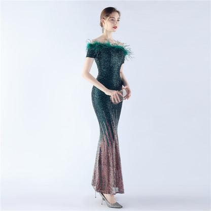 Mireille Off Shoulder High-End Evening Formal Dress