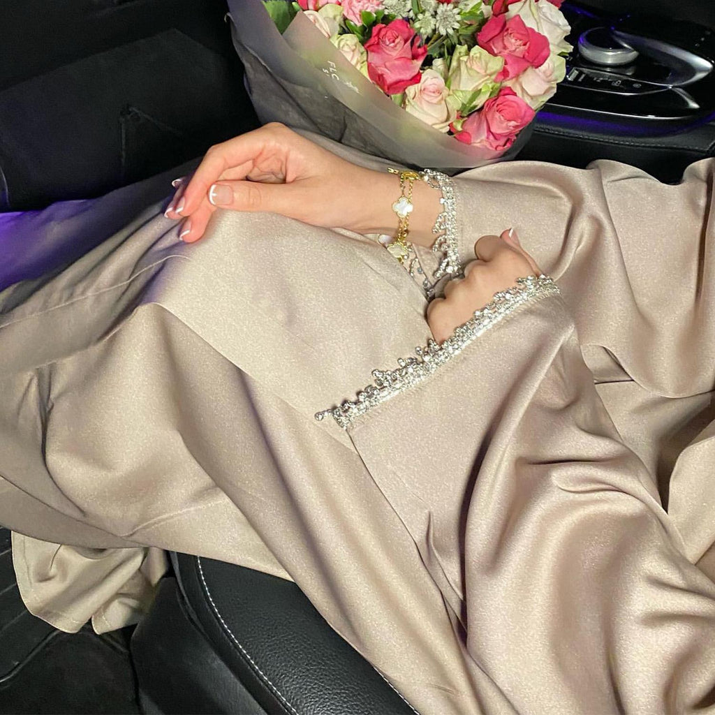 1pcs Solid Color Beaded Cardigan Robe