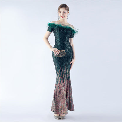Mireille Off Shoulder High-End Evening Formal Dress