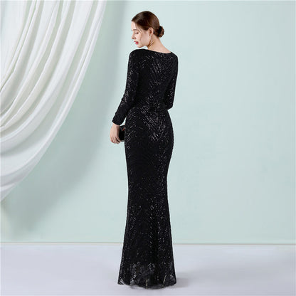 Sequined Fishtail Formal Dress