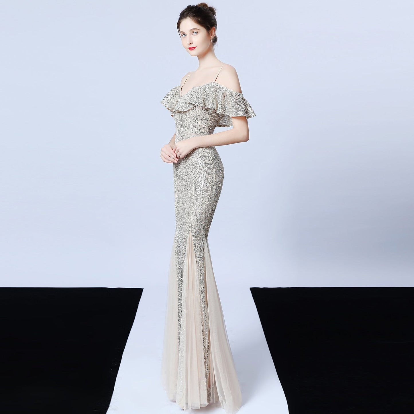 Silk Thread Fringe Beaded Formal Dresses