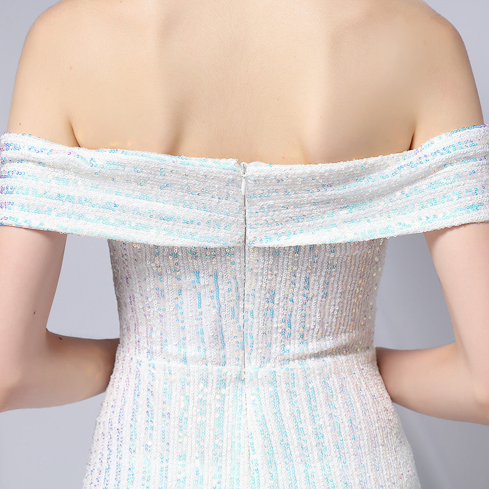Off The Shoulder Fishtail Formal Dress