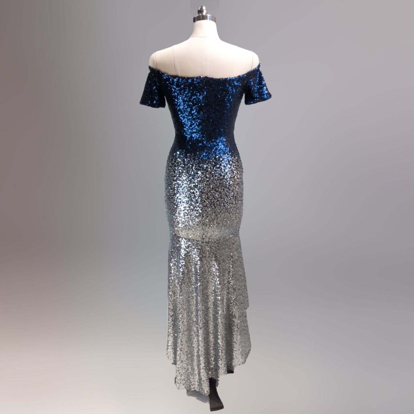 Gradient Beaded Formal Dress
