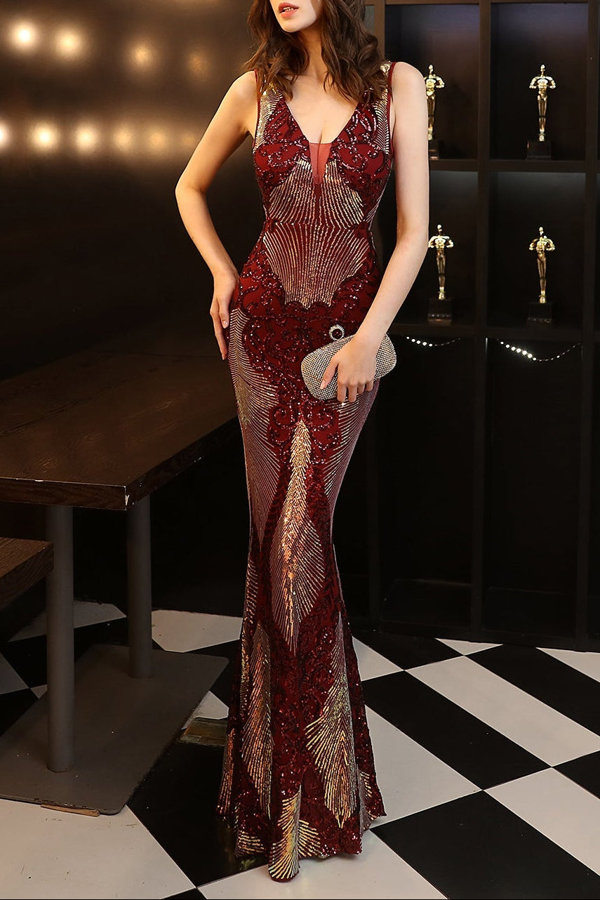 New Sequin Fishtail Formal Dress
