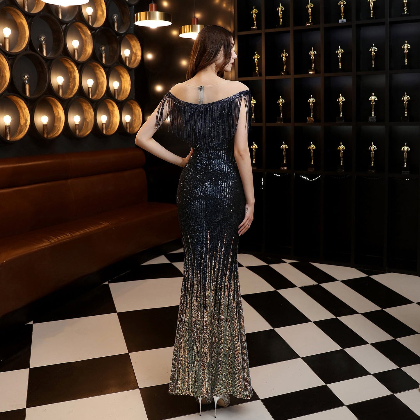 Sequin Fishtail Formal Dress