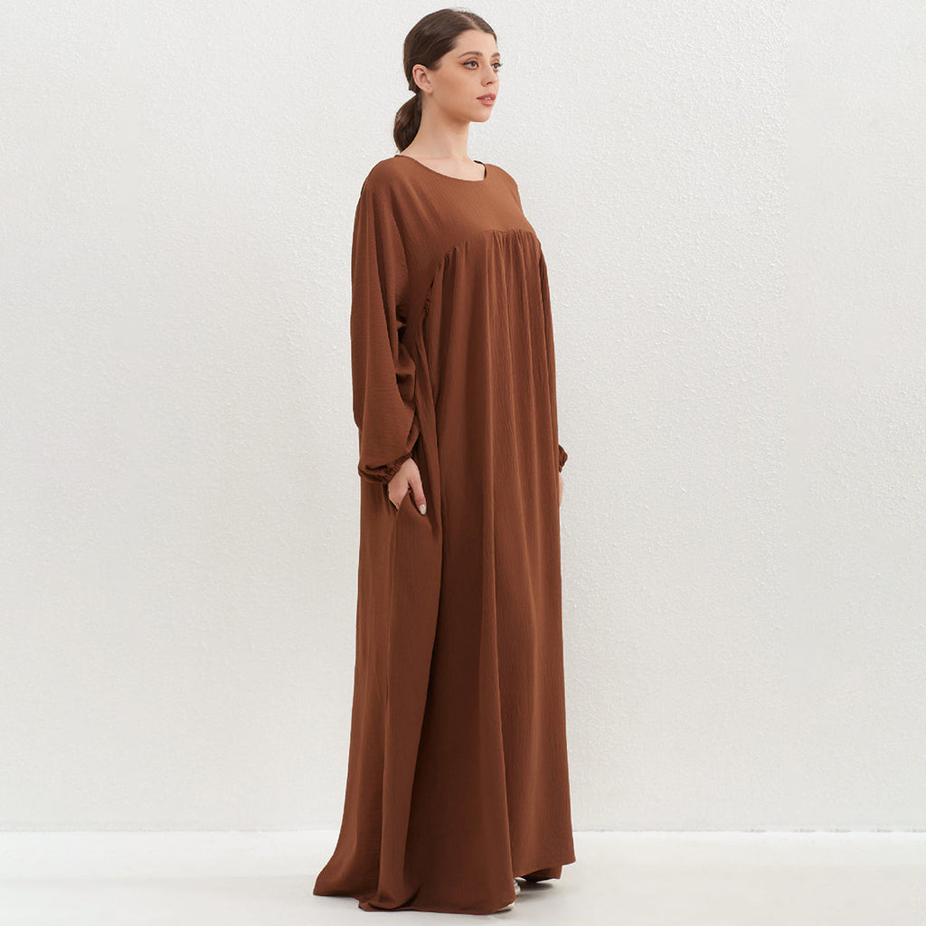 Crepe Abaya with Pockets + Layered Khimar Set