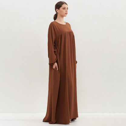 Crepe Abaya with Pockets + Layered Khimar Set