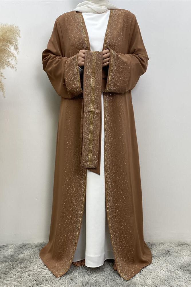 Hot Diamond Lace Up Cardigan with Pocket Dress