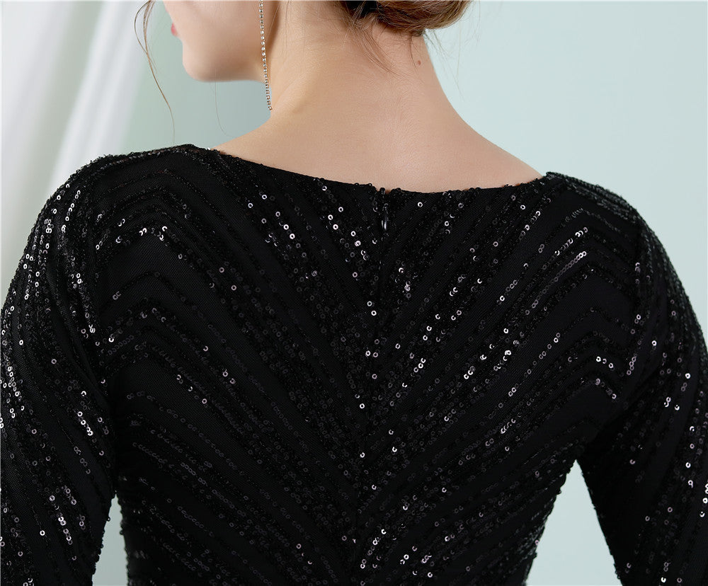 Sequined Fishtail Formal Dress