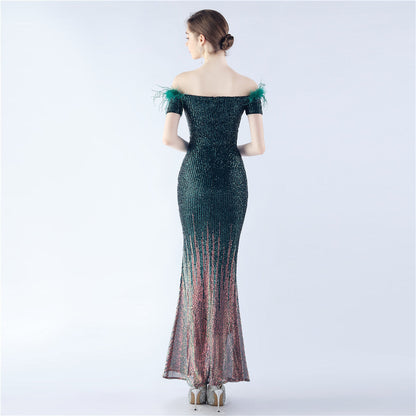 Mireille Off Shoulder High-End Evening Formal Dress