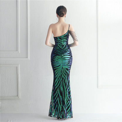 Beaded Sexy Halter Formal Dress